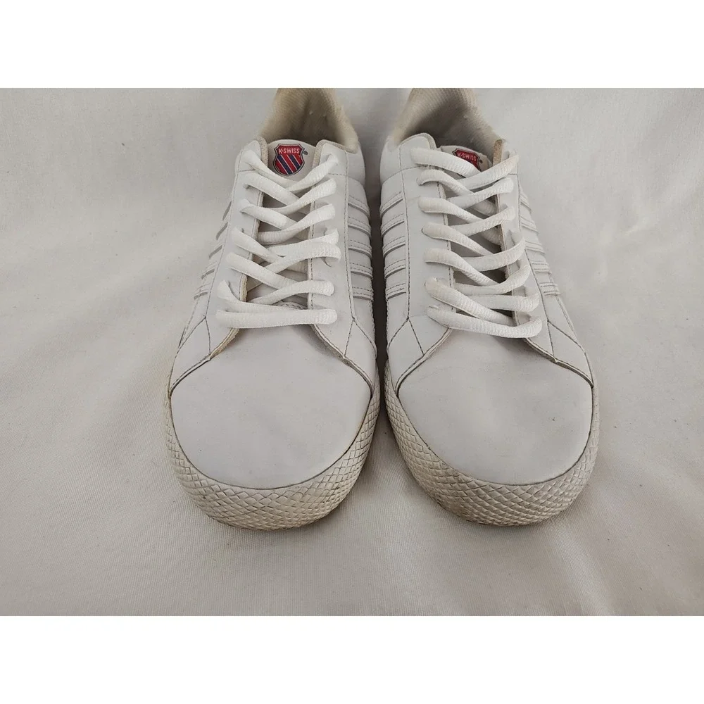 K Swiss Varsity Low Top White Athletic Sneaker Shoes Men's US Size 7 83323-116-M